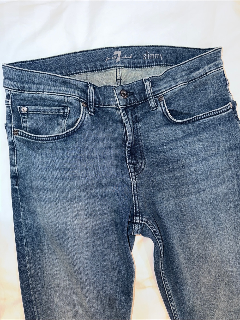 7 for mankind Slimmy Mid-Blue Skinny Jeans size 31